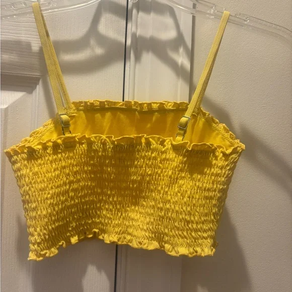Yellow Smocked Kid’s Bathing Suit Top - Picture 2 of 6